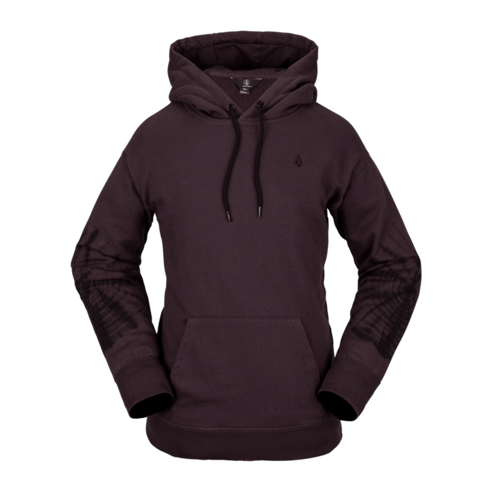 Volcom hoodie burgundy with black tie dyed detail on sleeves